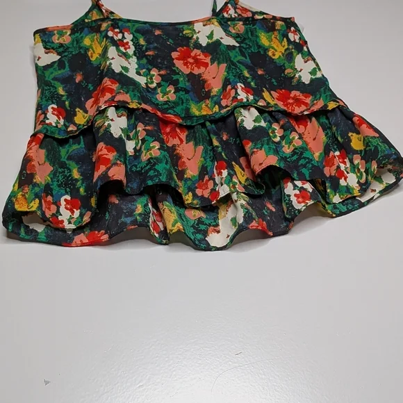 Kimchi Blue Floral Peplum Cami Boho Cottagecore Western Spaghetti Strap Tank Top - Picture 4 of 12